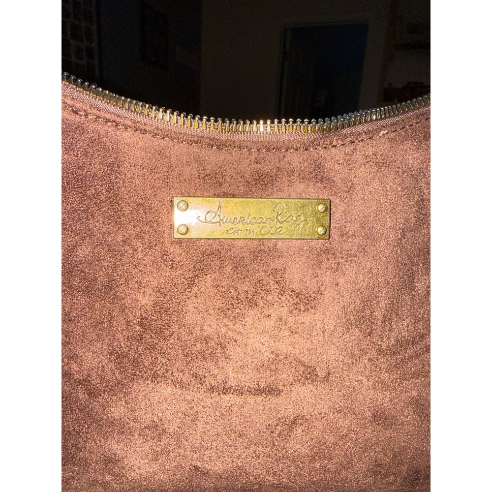 American Rag Cie Chocolate Brown Faux Suede 90s Style Shoulder Bag‎